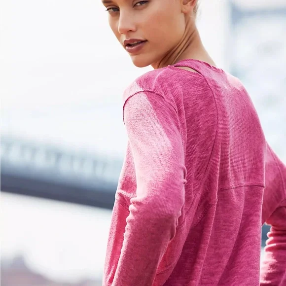 Free people Zenith Pink Long Sleeve SMALL - Picture 3 of 6